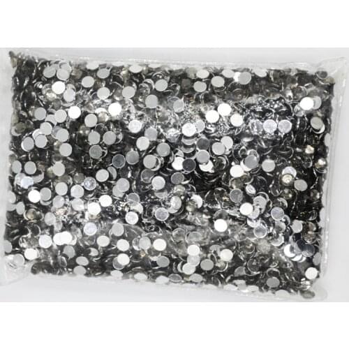 Black Diamond Color 1.5~12mm Flat Back Round Acrylic Rhinestones Beads,3D Acrylic Nail Art / Garment Decoration