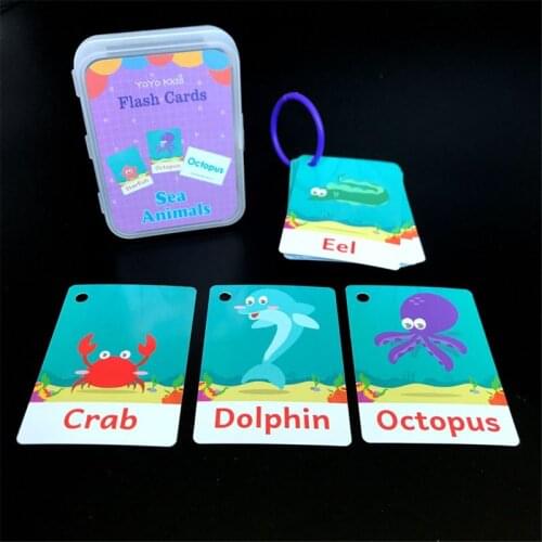 Baby English Learning Word Card Pocket Flash Cards Preschool Montessori Educational Toys Letters Alphabet ABC Numbers For C5AF