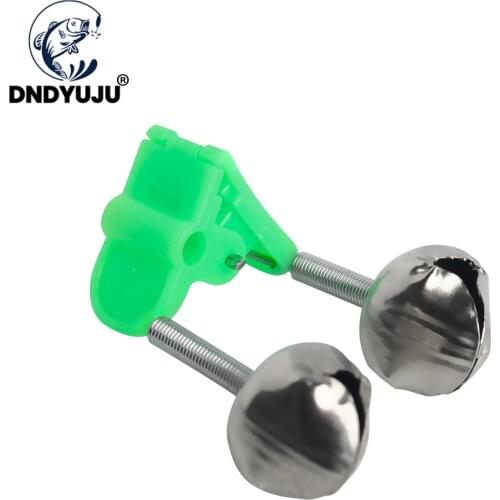DNDYUJU 5pcs Fishing Bite Alarms Fishing Rod Bell Rod Clamp Tip Clip Bells Ring Green ABS Fishing Accessory Outdoor Metal Carp