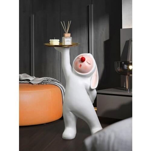 Home Decor Sculpture Cartoon Rabbit Large Size Art Animal Statues Figurine RoomDecoration Resin Statue Ornamentgift Holiday Gift