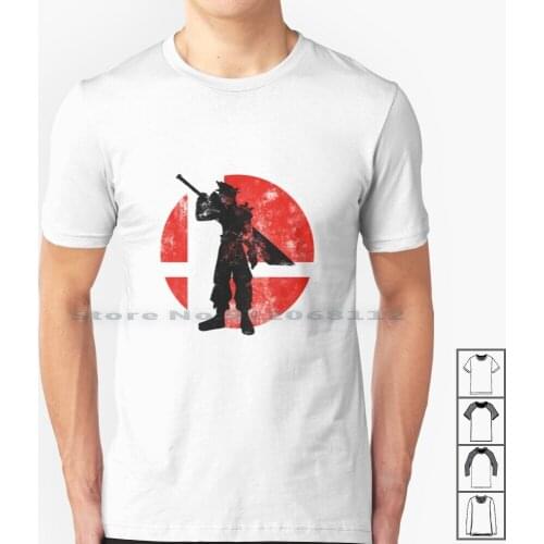 Cloud Strife Smash-Red T Shirt 100% Cotton Cloud Strife Play Station Console Wii U 3ds Games Gamer Video Game Online Battle