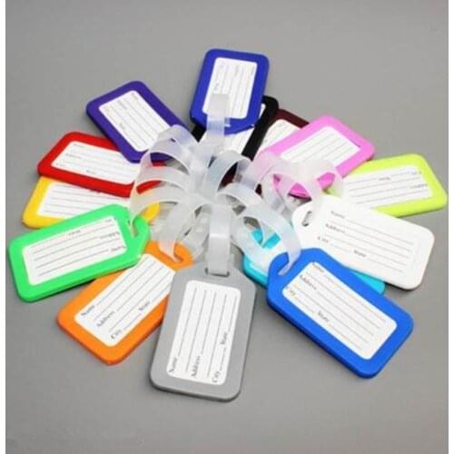 Hot 10X Travel Luggage Bag Tag Name Address ID Label Plastic Suitcase Baggage Tags