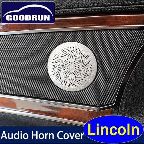 Car door speaker cove For Lincoln audio horn lid case ring cover net trim metal upgrade auto styling accessories