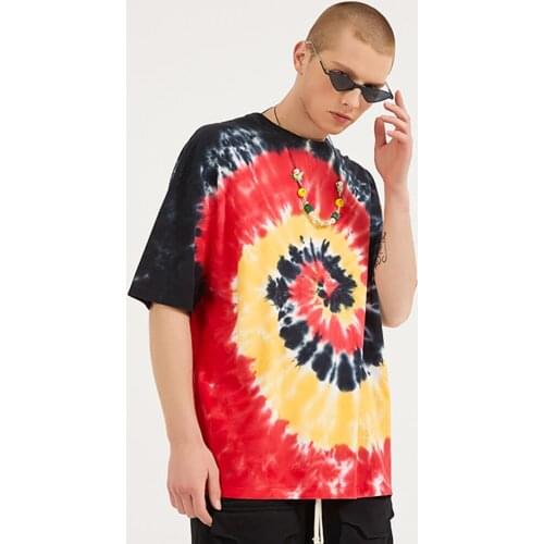 Tie-Dyed T Shirts For Men Streetwear Casual Summer 2021 New Fashion Cotton Tops Tees