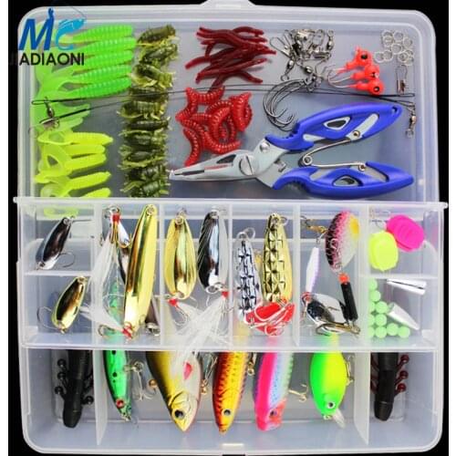 JIADIAONI 100 Pieces Carp Fishing Lure Set Spinner Metal Bait Fly Fishing Wobblers Minnow Crankbait Lures Cheap Fishing Tackle
