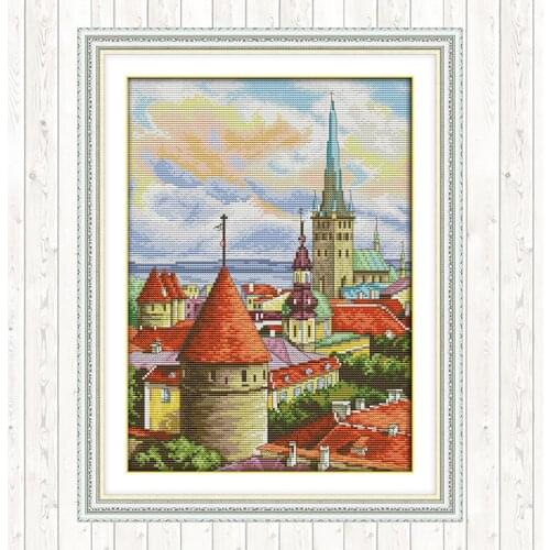 Church Embroidery Kits Cross Stitch Package 14ct 11ct Count Print Canvas DIY Crafts Needlework Embroidery Patterns Home Decor