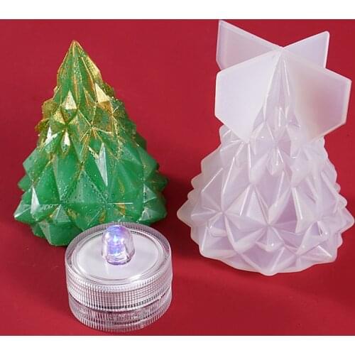 Christmas Tree Night Light Silicone Mold for DIY Crystal Epoxy Three-Dimensional 3D Christmas Decoration Mold
