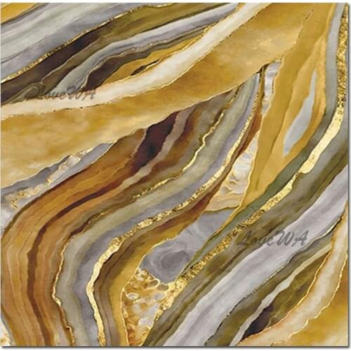Latest Design Golden Foil Design Canvas Paintings Art Pure Hand-painted Abstract Gold Lines Abstract Oil Painting Wall Art