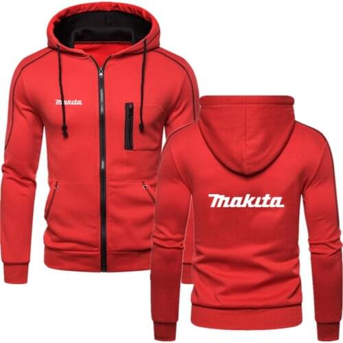 Latest Makita Logo Fashion 2021 Fitness Sweatshirt Muscle Hoodies Men Brand Zipper Hooded Hip Hop Spring Autumn Coats