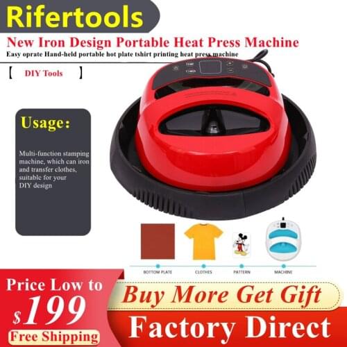New Design Iron 10x12inches Mini Digital Sublimation Combo Printer Portable T-shirt Heat Press Machine Hand-held Hot Stamping Pr