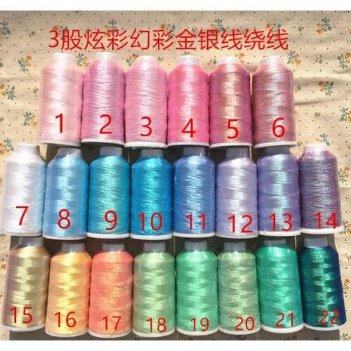 Dazzling 3 strands of gold and silver, diamond rope twine, DIY wire around bracelet, tassels around small broom wire