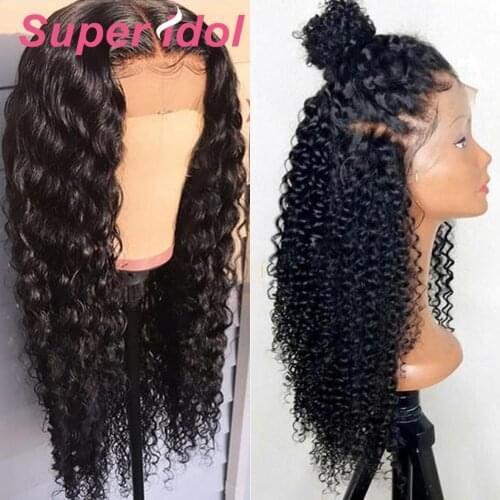 Super Deep Wave 4x4 Lace Closure Wig 100% Human Hair Wigs Brazilian Remy Hair Wig 180% Density Pre Plucke With Baby Hair
