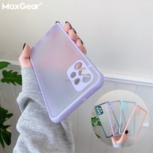 Shockproof Armor Matte Clear Case For Samsung A52 A72 A12 A32 A42 S21 Plus S20 Note 20 Ultra A51 A71 Candy Lens Protection Cover