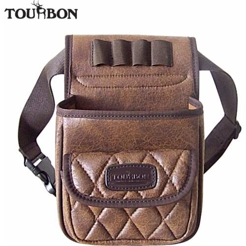 Tourbon Hunting Gun Cartridges Bag Shooting Skeet Trap Speed Loader Game Bag Ammo Shells Holder Durable PU Sporting Clays Pouch