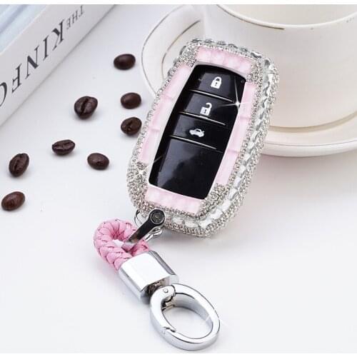Car Key Cover Case Smart Remote Shell 2020 Crystal Diamond For Toyota Chr Land Cruiser 200 Avensis Auris Crown Camry Corolla
