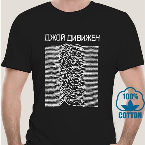 5870D funny t shirt men novelty tshirt Joy Division Unknown Pleasures Cyrillic T-shirt