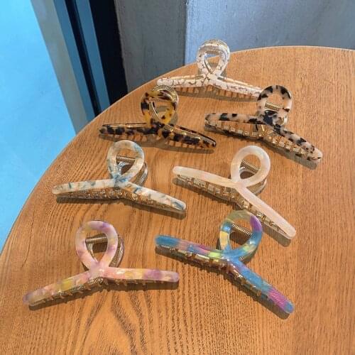 Acetate Clamp Back Head Hairpin French Retro Mermaid Color Hair Claw Headdress Hairpin Female Cross-border Shark Clip