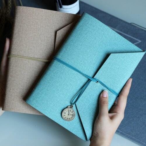 A5 Clock Leather Loose-leaf Notebook Retro Watch Business Office Journal Creative Bandage Work Notebook Office Supplies