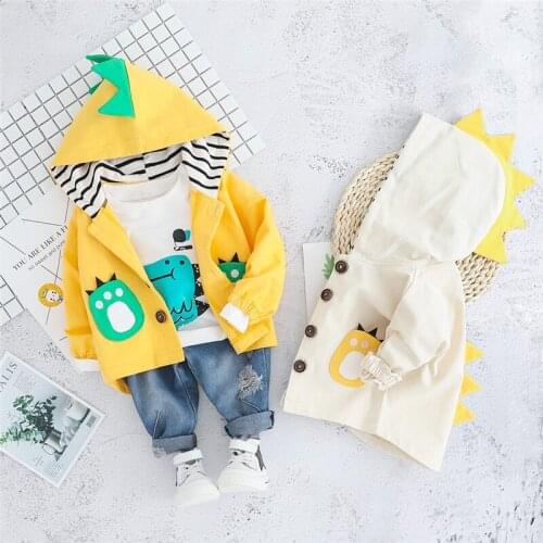 0-4 years High quality spring boy girl clothing set 2019 new casual fashion kid suit children baby clothes coat+hoodies+pant