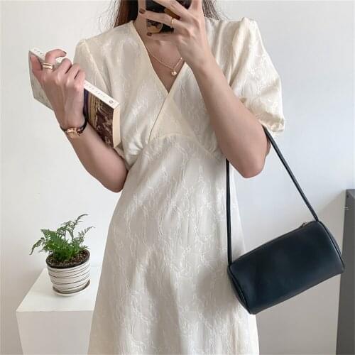 Alien Kitty Femme Embroidery Florals Lady V-Neck Dress Robe 2021 Fashion Retro Summer Slim Sweet Elegant Hot Women Vestidos