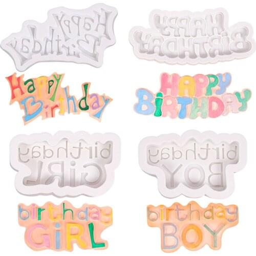 1pc Chocolate Cake Silicone Mold Happy Birthday Letter Mousse Cake Candies Mold Cake Decorating Tools Diy Baking Tool