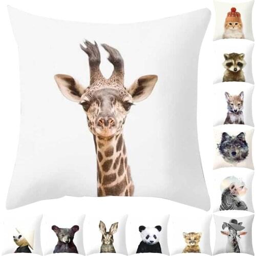 1Pc Animal Zebra Giraffe Rabbit Pillow Case Soft Throw Pillowcases Pillow Cover Home Office Decorative