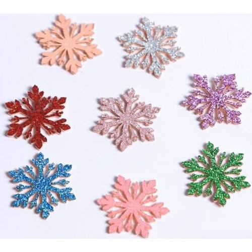 Glitter Gold Silver Snowflake Christmas Decoration Snowflake Cutouts Craft For Christmas DIY Party Decoration Ornament Supplies