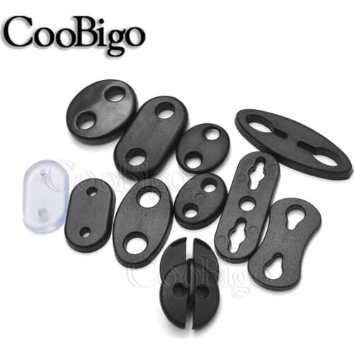 10pcs Assorted Style Plastic 2 Hole Flat Cord Lock Adjuster For Paracord Sportswear Shoelace Garment Bag Rope DIY Accessories