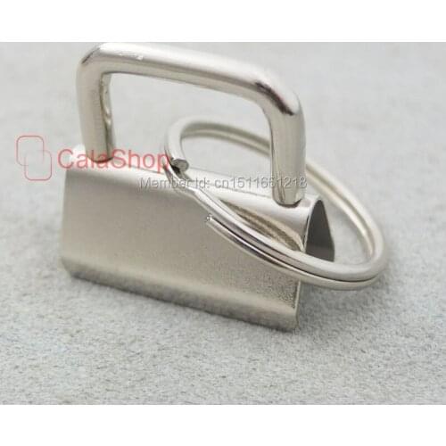 1000 Pcs / Lot Key Fob Hardware 1" 25mm + keyring For keychain Split ring wrist Wristlets Cotton F89F3