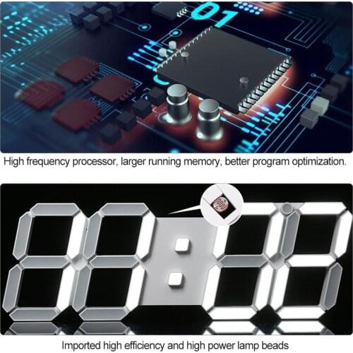 3D Intelligent Three-Dimensional With English Edition Remote Control Black Box Blue Light Multi-Function Wall Clock