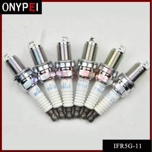6 PCS IFR5G-11 7854 Platinum Spark Plug Fit Hyundai Azera Sonata Tucson Kia Sportage IFR5G11