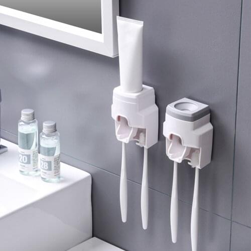Newest Automatic Toothpaste Dispenser Wall Mount Toothbrush Holder Toothpaste Squeezer For Toilet Home Bathroom Accessories