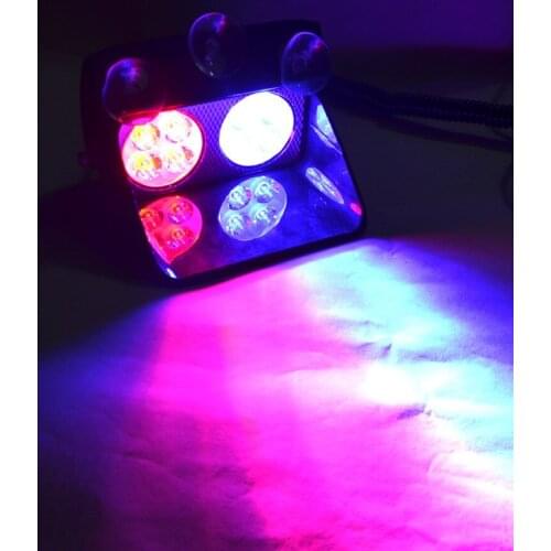 Car burst flash lamp chuck highlight shovel warning light strobe light front stop glass 8LED flash light open way light