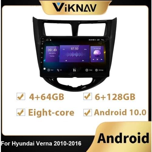 128G Android Car Radio GPS navigation For Hyundai Verna 2010-2016 Car DVD stereo Recorder multimedia player headunit