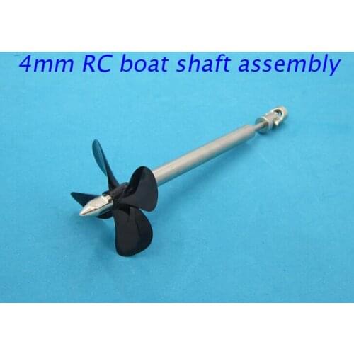 Free Shipping 4mm RC Boat Shaft Kit Drive Shaft With Bushing 4-Blades Propeller Universal Joint Spare Parts For RC Boat Model
