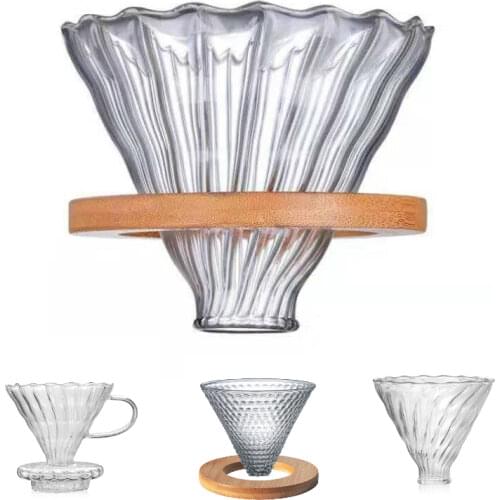 Wooden Coffee Dripper\ Reusable Filters V60 Glass for Glass Coffee Filter Reusable Coffee Filters