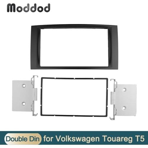 Double Din Fascia For Volkswagen VW Touareg Multivan Transporter Radio DVD Stereo Panel Dash Mount Install Trim Kit Refit Frame