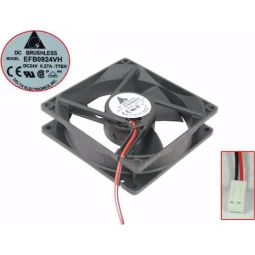 Delta Electronics EFB0924VH DC 24V 0.27A 92x92x25mm 2-wire Server Cooling Fan