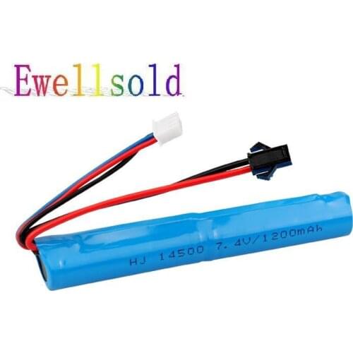 Ewellsold 7.4v 1200mAh Li-ion battery for Electric toys water gun 2pcs/lot