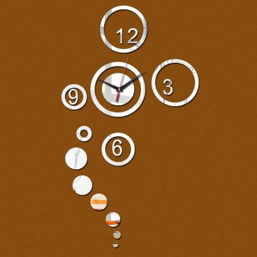 Hot sale 2016 new home decor acrylic mirror big ring wall clock modern design sticker direct selling watches