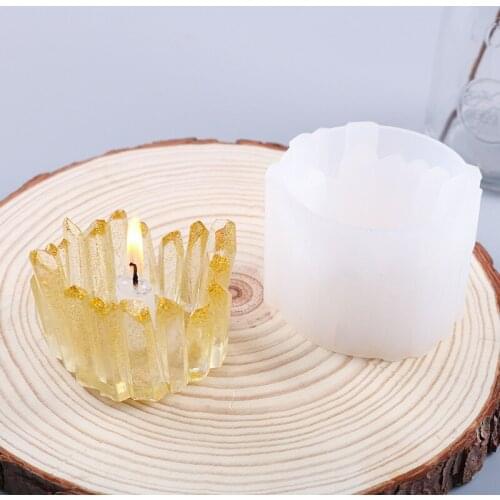 Stone Candle Holder Silicone Mold for DIY Uv Expoy Manual Mirror Storage Box Silicone Mold for Resin