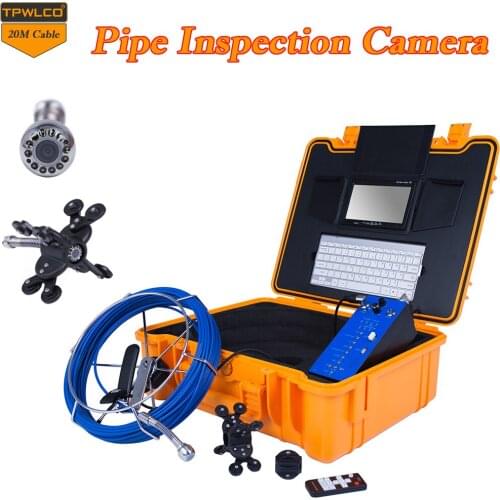 25MM CCTV-Pipe Inspection Camera Equipment 20M New Blue Cable Support Keyboard Input Drain Sewer Pipeline Industrial Camera
