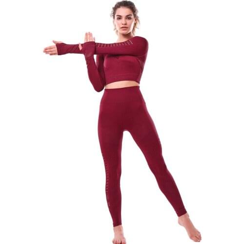 Yoga Sets Women Gym Sports Set Elastic Sports Hight Waist Leggings Sportswear Workout Sets Women Yoga Sets Women Gym Sports Set