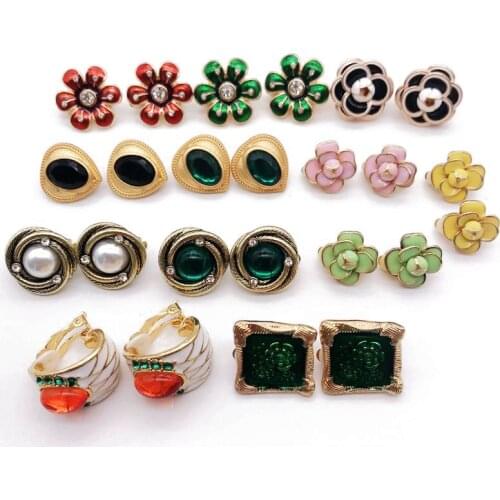 Colorful Earrings Flower Heart Knot Gift Jewelry Party Wedding Fashion Earring Accessories