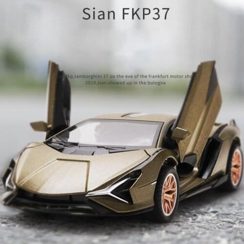 Hot 1:32 scale wheel germany bull logo Lambor hybrid SIAN FKP37 super sport car metal model with light sound diecast vehicle toy