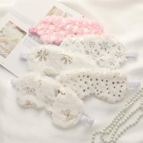 Soft Sleeping Eye Patch Plush Sleeping Eye Mask Christmas Eyeshade Star Snow Blindfold Sleep Eyeshades Eye Care Tools