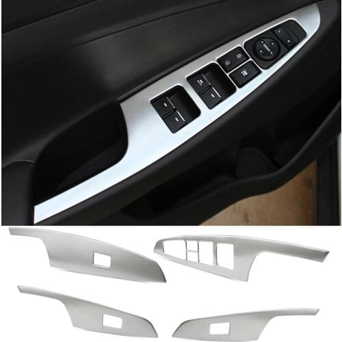 Stainless Steel Car Interior Door Window Switch Panel Cover Trim For Hyundai Tucson TL 2015-2018 Accessories