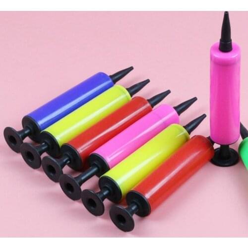 Random Color Balloon Pump Balloon Accessories Hand Push Mini Plastic Inflator Air Pump Portable Useful Foil Balloon Tools