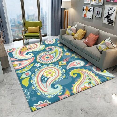 2021 New Decor Rug Nonslip Paisley Style Colorful Pattern Rug Floor Mat Living Room Bathroom Kitchen Living Room Bedroom Carpet