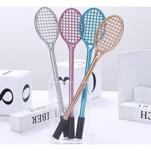 24pcs/lot Novelty Badminton Kawaii Gel Pens Cute Funny Stationery Writing Blue Ballpoint Rollerball School Stuff Thing 2021 Gift